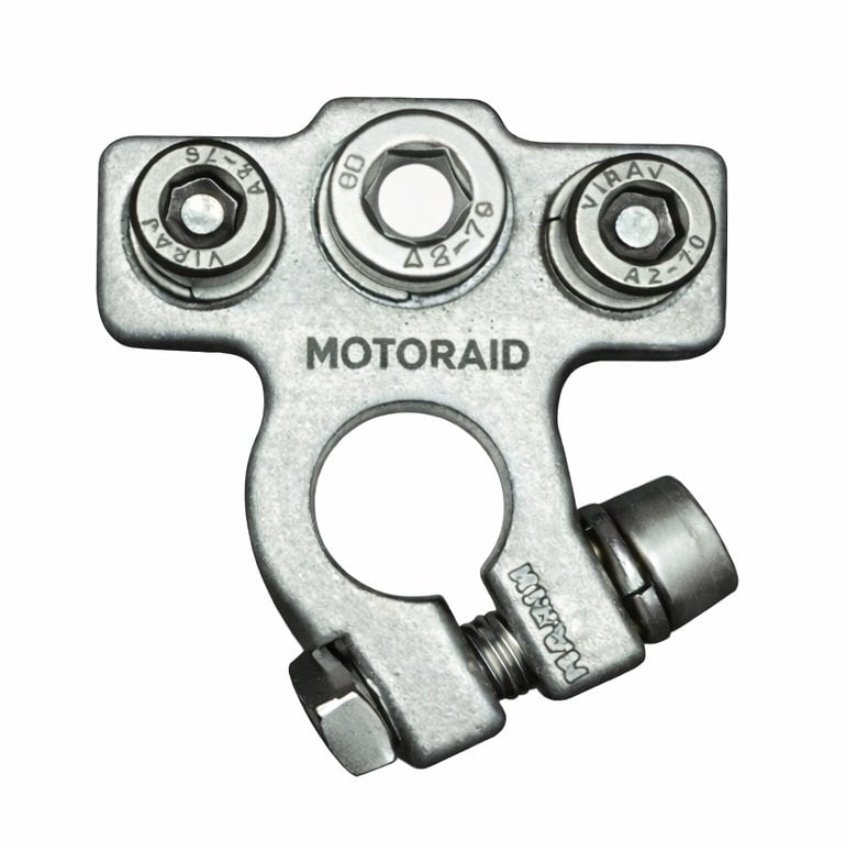 Üç Yollu Marine (+) Artı Akü Kutup Başı Terminali Kurşun Gövde - Paslanmaz İmbus Cıvatalı