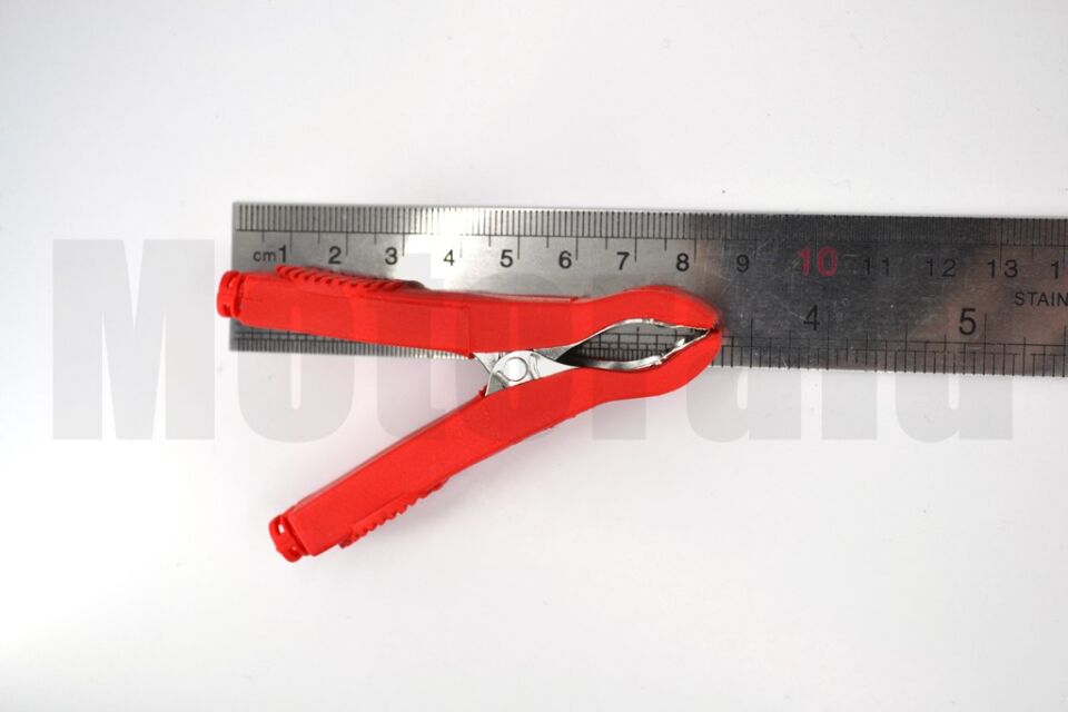 Mini Tam İzole Krokodil Pense Takviye Maşa (+) Kırmızı Max 6mm² Kablo