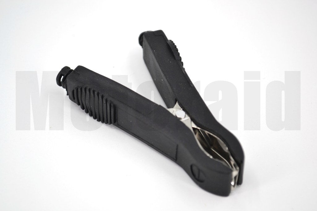 Mini Tam İzole Krokodil Pense Takviye Maşa (-) Siyah Max 6mm² Kablo