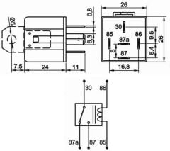 12V 40A/30A Çift Platinli Mini Röle 5 Fişli Change Over 710140302