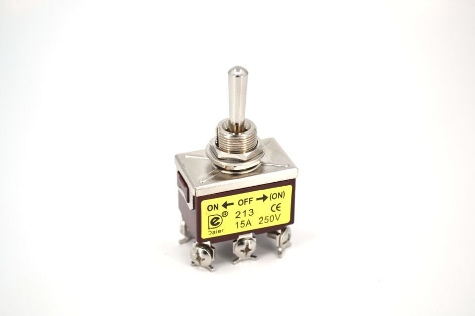 Toggle Switch 1-0-Yaylı Metal Anahtar 6 Pin 12V-220V