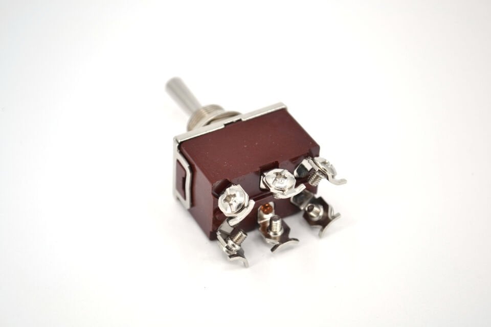 Toggle Switch 1-0-Yaylı Metal Anahtar 6 Pin 12V-220V