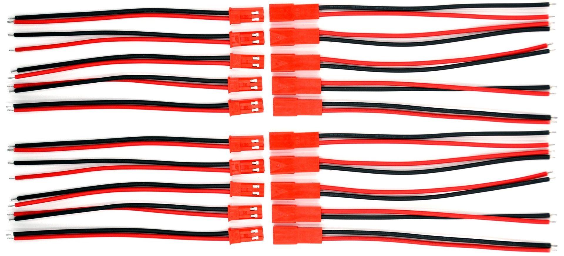 1 Takım Kırmızı 2 Pin Kablolu JST LED Konnektör Elektrik Soketi MT-ES01