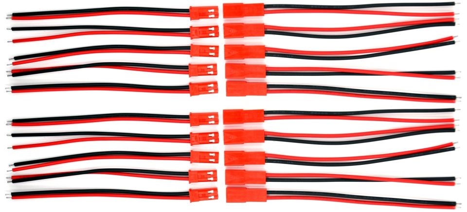 1 Takım Kırmızı 2 Pin Kablolu JST LED Konnektör Elektrik Soketi MT-ES01