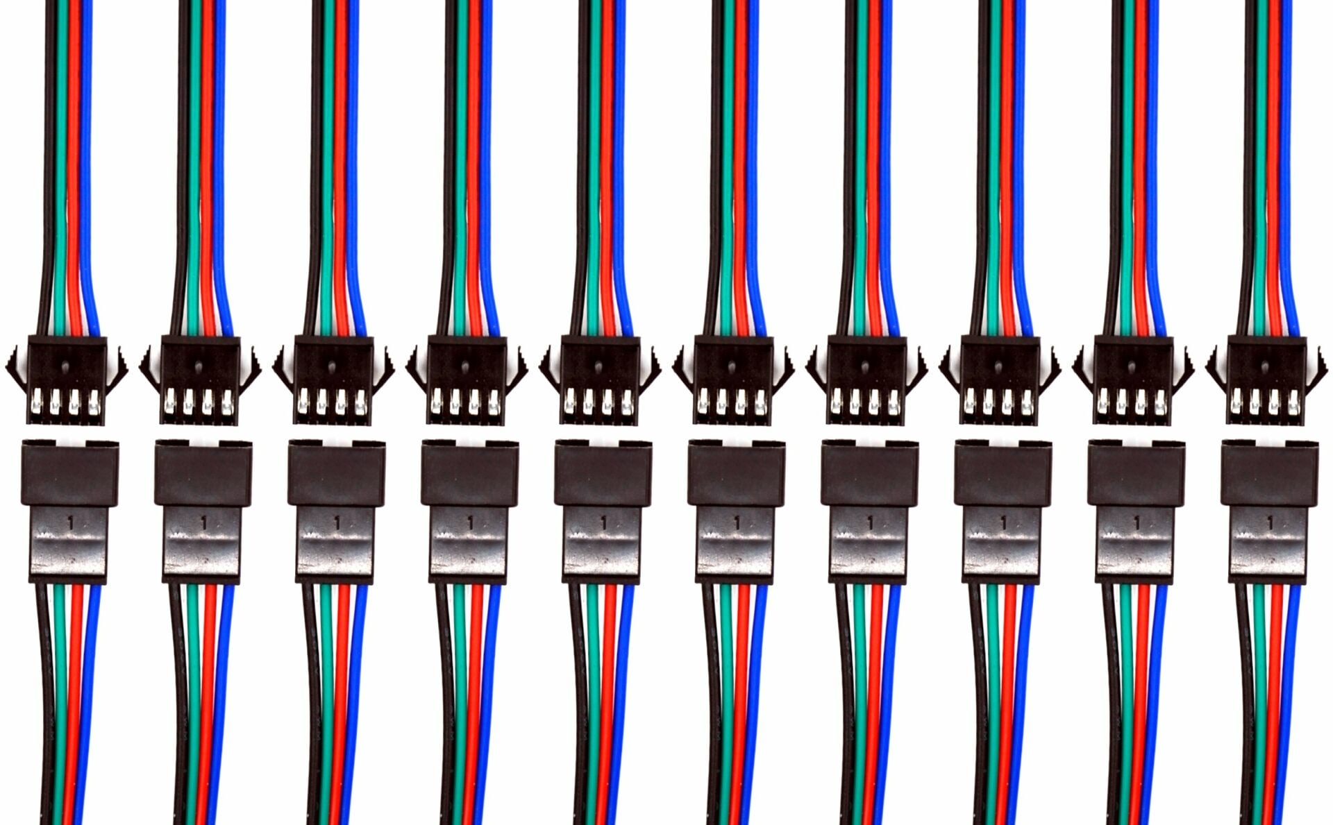 1 Takım 4 Pin Kablolu JST LED Konnektör Elektrik Soketi MT-ES04