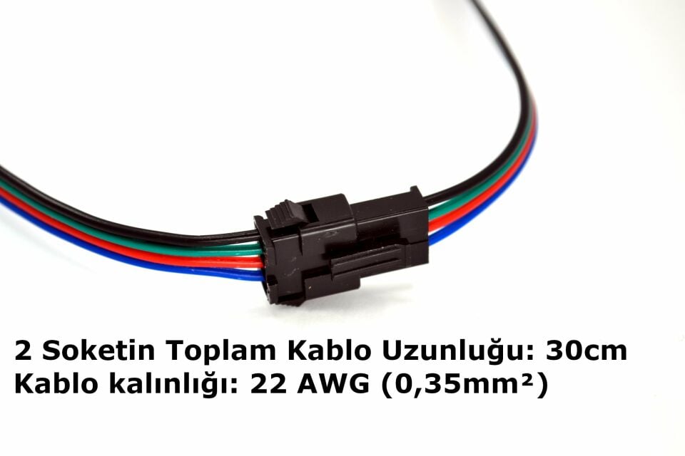 1 Takım 4 Pin Kablolu JST LED Konnektör Elektrik Soketi MT-ES04