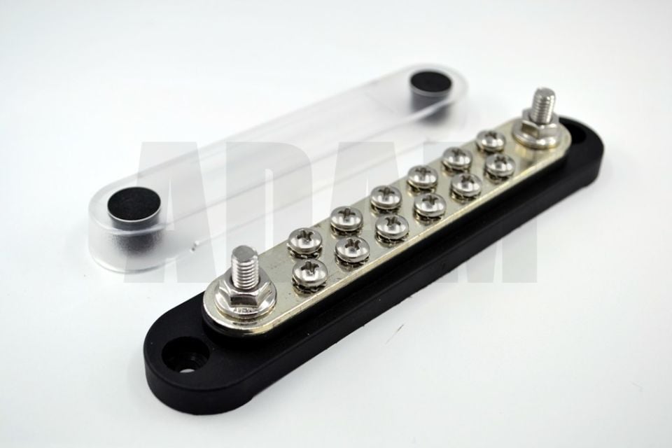 Kapaklı Şase Terminali 150A 12 Vidalı 2XM6 Kutuplu MT-ST150AK