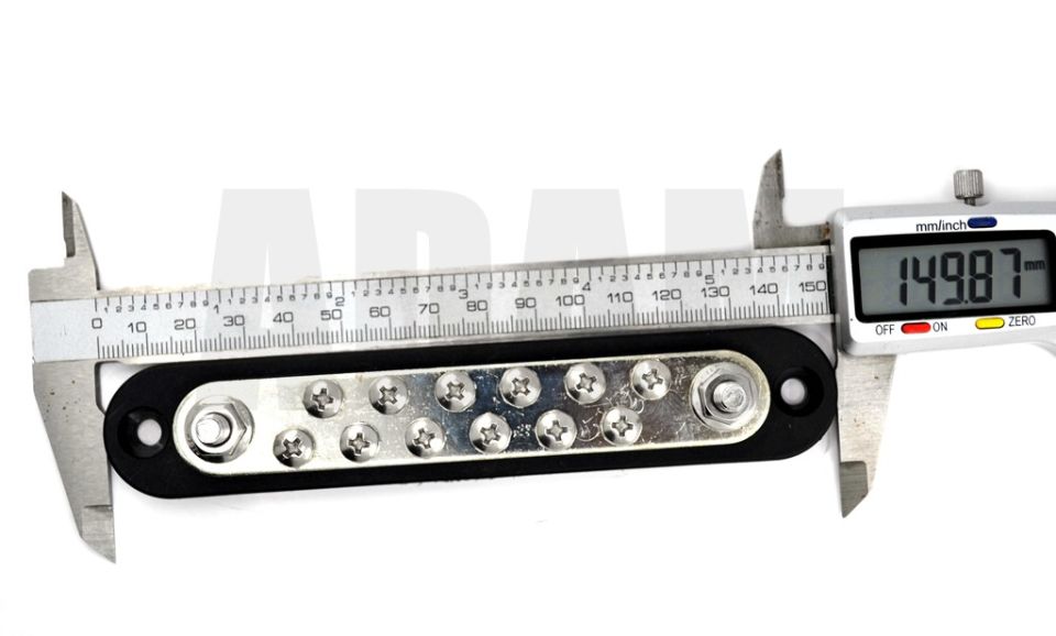 Kapaklı Şase Terminali 150A 12 Vidalı 2XM6 Kutuplu Busbar Güç Dağıtım Bloğu MT-ST150AK