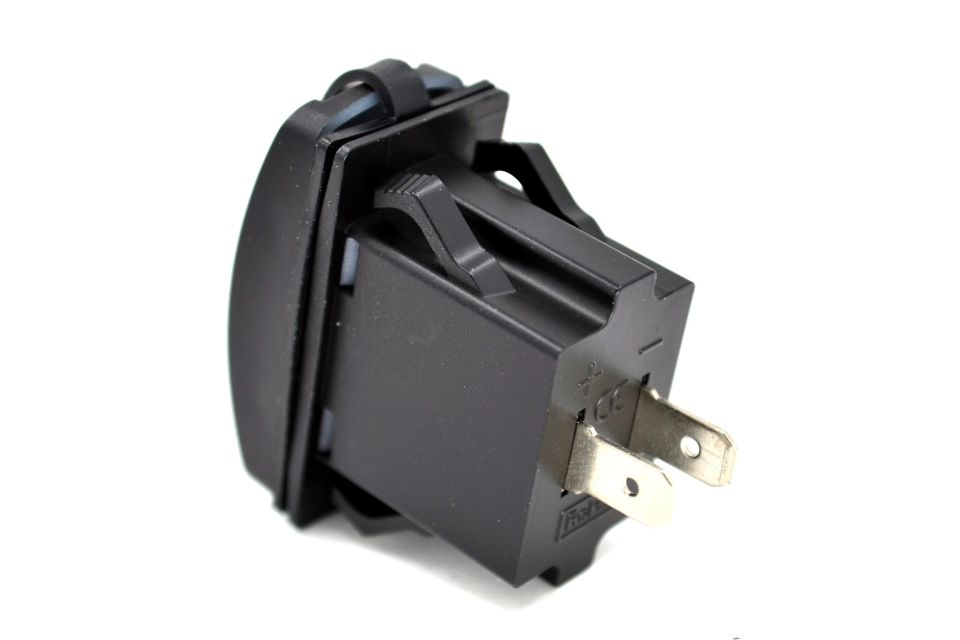 12V 24V DC USB QC3.0 Type-C PD Şarj Port Dikdörtgen Mavi Işık ENG PRO PB1132