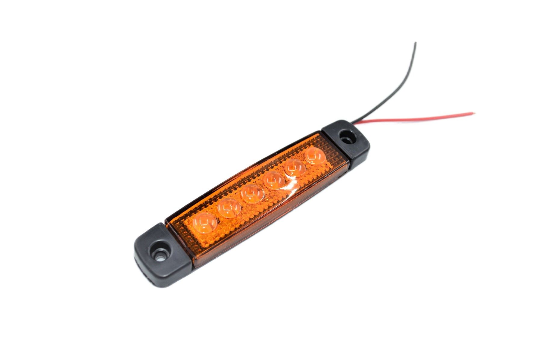 10 Adet Sarı Turuncu Parmak Lamba 6 Led Su Geçirmez 12V 24V