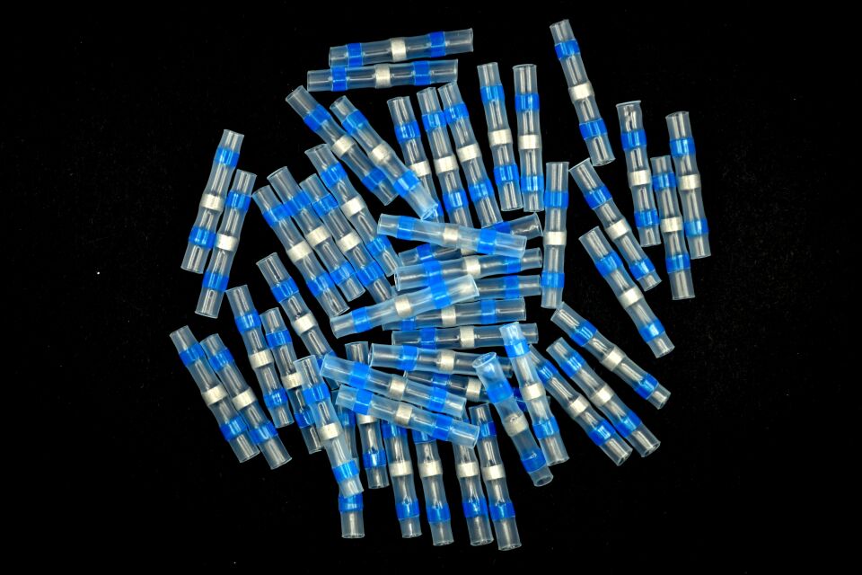 100Ad. Lehimli Kablo Birleştirici Daralan Makaronlu Ekmuf 1,50-2,50 Mavi MT-EK03