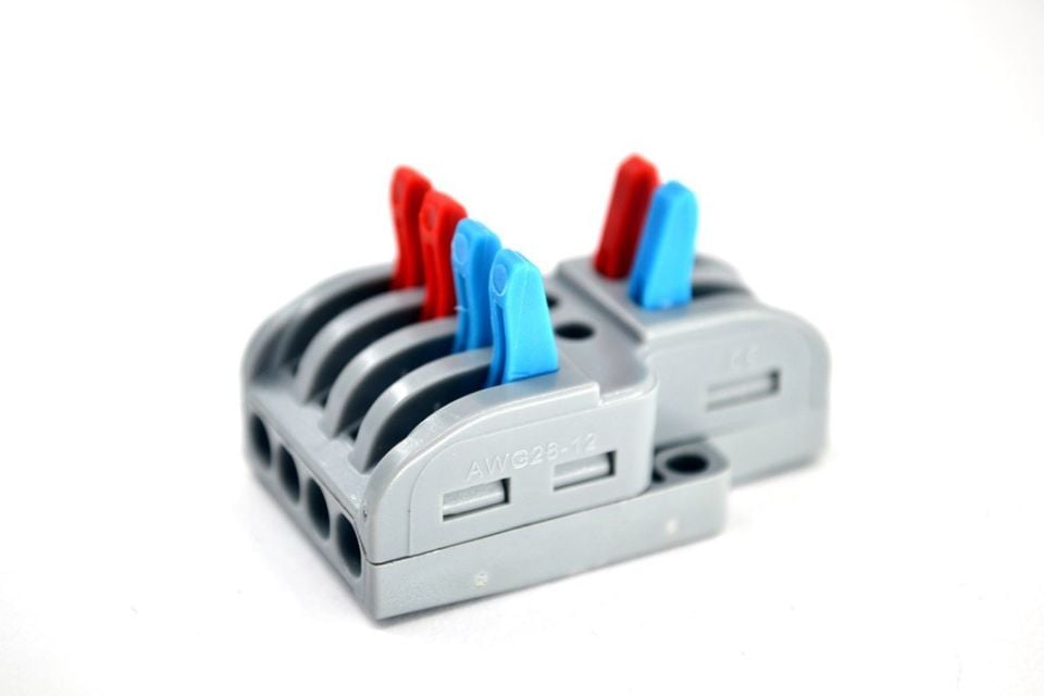 10 Adet 2 Giriş 2+2 Çıkış Kablo Konnektörü Mandallı Buat Klemensi MT-KL0204