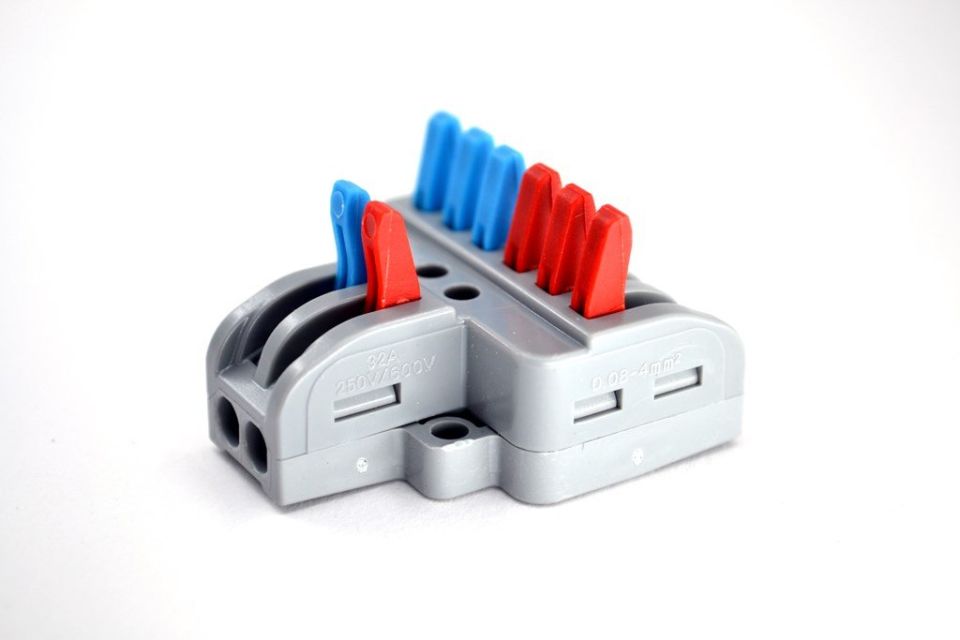 10 Adet 2 Giriş 3+3 Çıkış Kablo Konnektörü Mandallı Buat Klemensi MT-KL0206