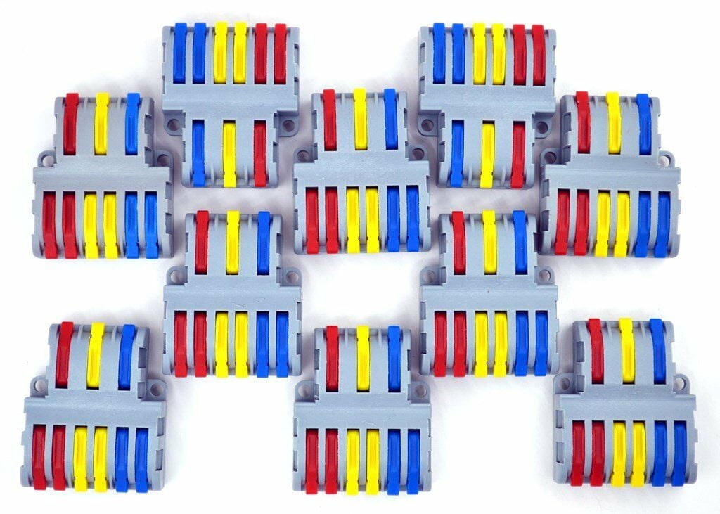 10 Adet 3 Giriş 2+2+2 Çıkış Kablo Konnektörü Mandallı Buat Klemensi MT-KL0306