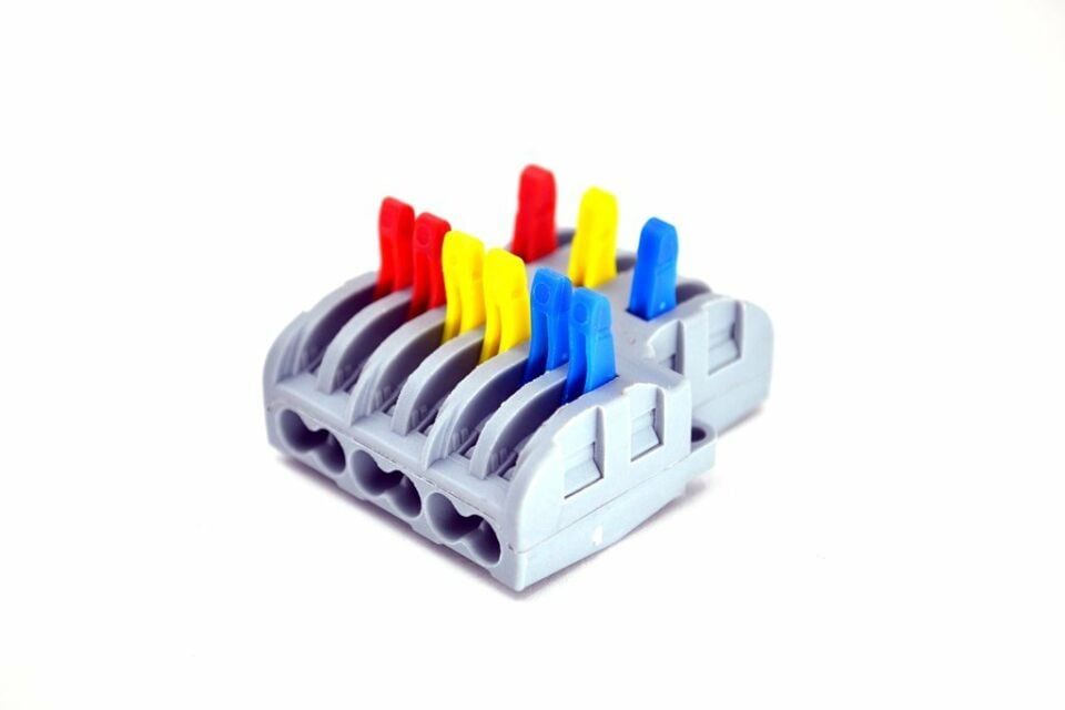 10 Adet 3 Giriş 2+2+2 Çıkış Kablo Konnektörü Mandallı Buat Klemensi MT-KL0306