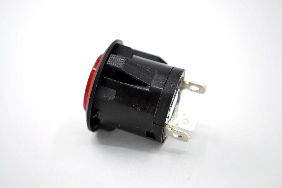 26mm 12V Kırmızı Işıklı POWER Logolu 1-0 Kalıcı Anahtar Yuvarlak 16A