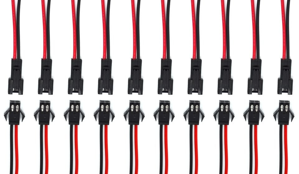 1 Takım 2 Pin 20cm Kablolu JST LED Konnektör Elektrik Soketi MT-ES02