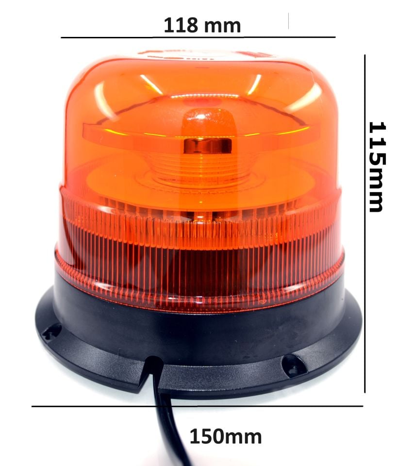 Turuncu Tepe Lambası Mıknatıslı 10 Çakar Fonksiyonlu 12V 24V