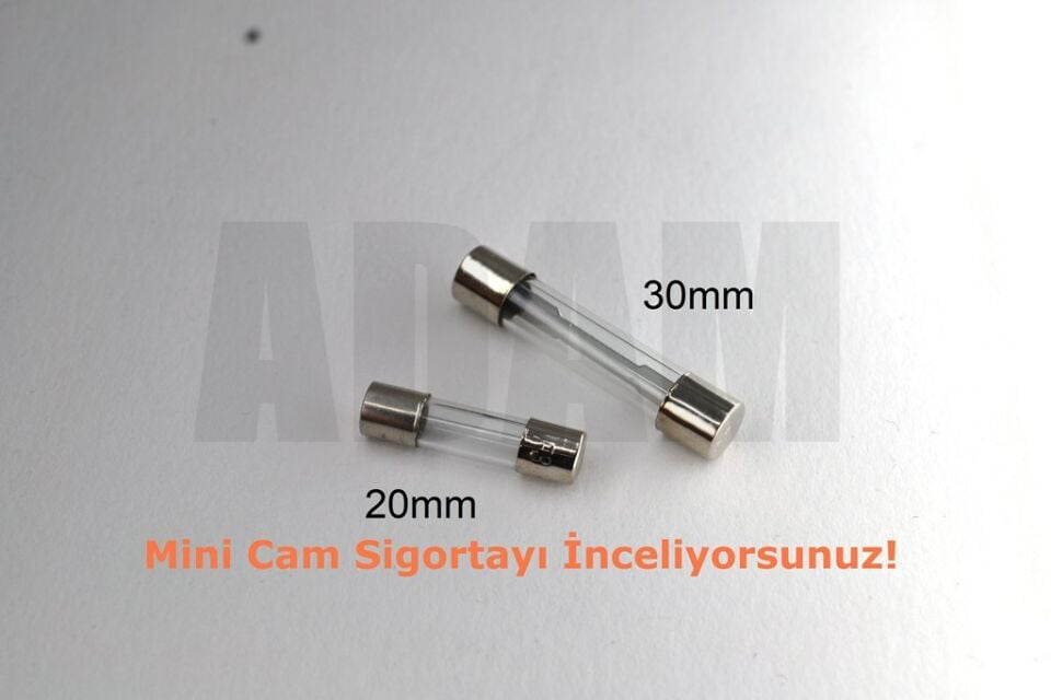 100 Adet 25 Amper Mini Cam Sigorta 25A 5X20mm MT-CAM2025