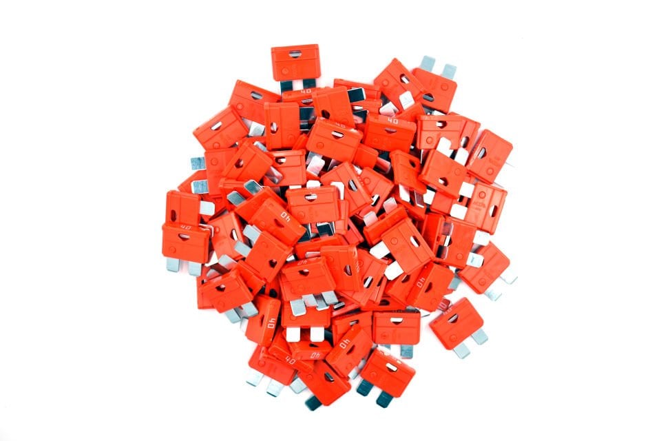 100 Adet 40 Amper Turuncu Standart Bıçak Sigorta 40A