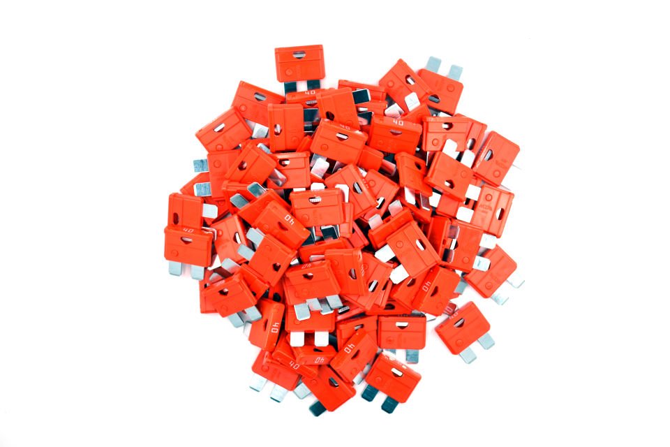 100 Adet 40 Amper Turuncu Standart Bıçak Sigorta 40A