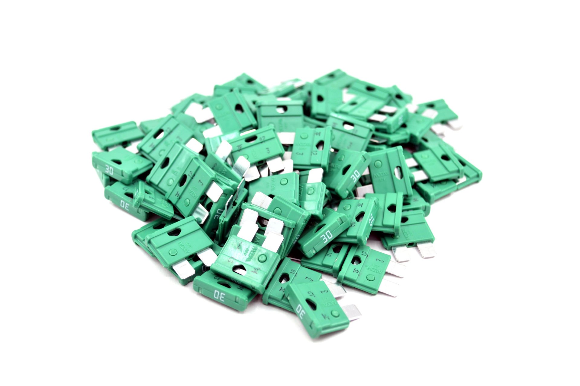 100 Adet 30 Amper Yeşil Standart Bıçak Sigorta 30A