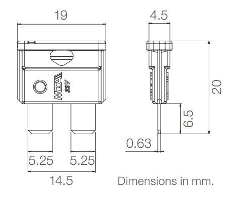 100 Adet 20 Amper Sarı Standart Bıçak Sigorta 20A