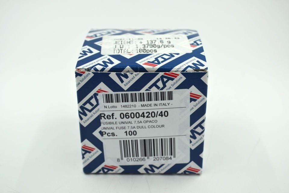 100 Adet 7,5 Amper Kahverengi Standart Bıçak Sigorta 7,5A