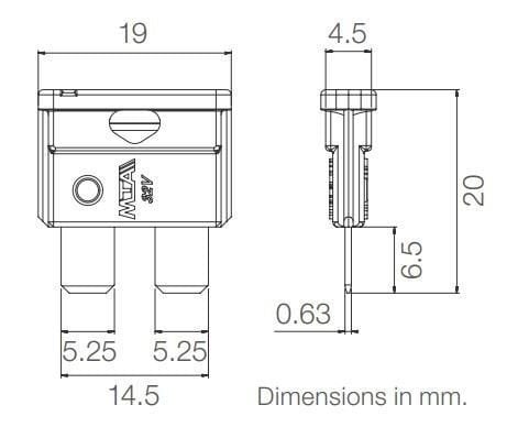 100 Adet 7,5 Amper Kahverengi Standart Bıçak Sigorta 7,5A