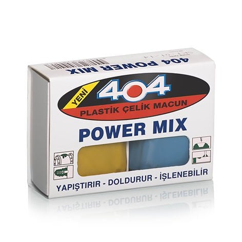 Power Mix Plastik Çelik Macun Yapıştırıcı 40Gr. Mavi-Sarı