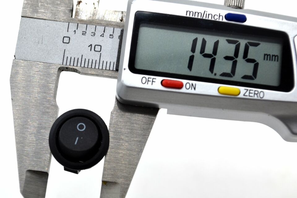 Mini 16mm Yuvarlak Siyah Anahtar 1-0 Rocker MT-ANK33