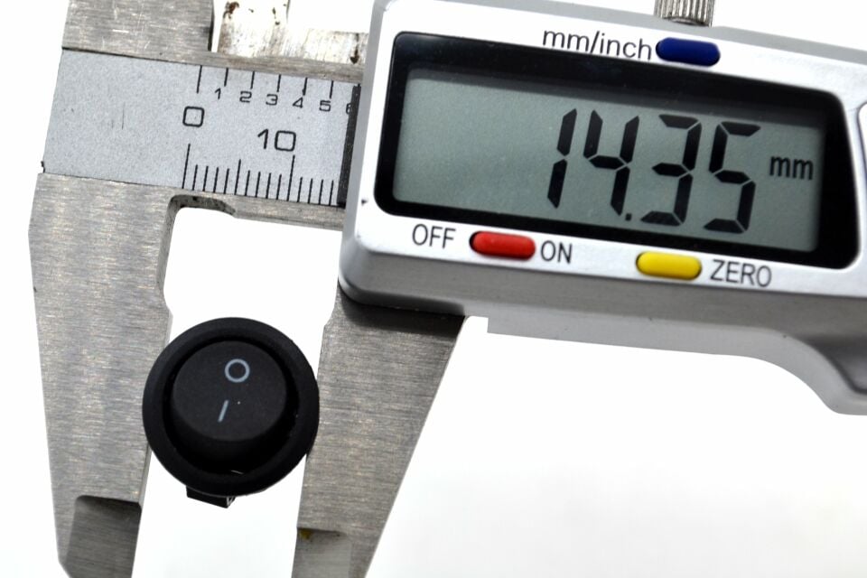 Mini 16mm Yuvarlak Siyah Anahtar 1-0 Rocker MT-ANK33