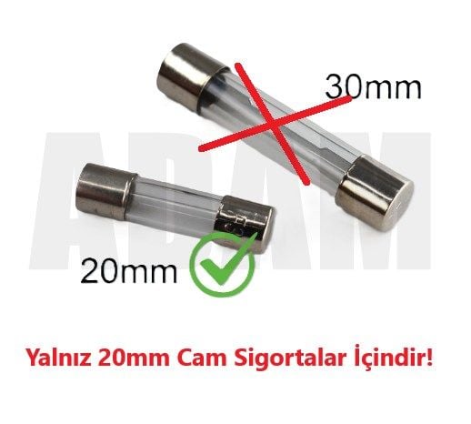 5X20 Mini Cam Sigorta Yuvası Kablolu