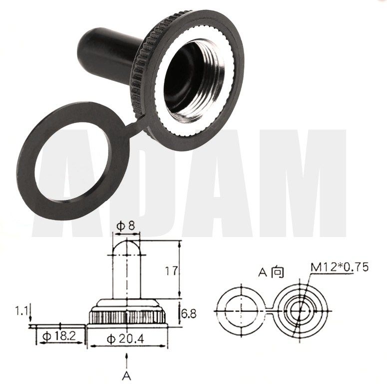 Toggle Switch Kılıfı Su Muhafaza Kapşonu Ø12mm