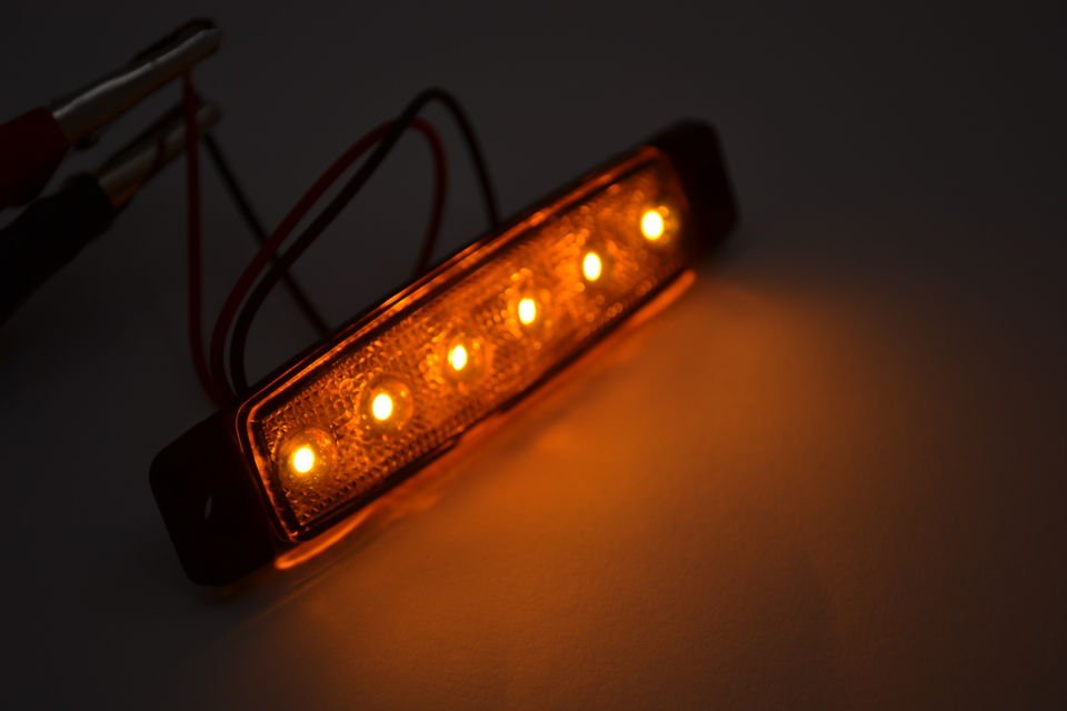 12V 6 Led Turuncu Parmak Lamba Su Geçirmez İnce Dizayn Side Marker