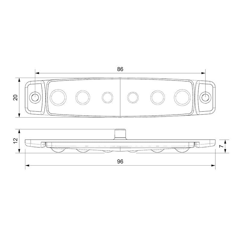 12V 6 Led Beyaz Parmak Lamba Su Geçirmez İnce Dizayn Side Marker
