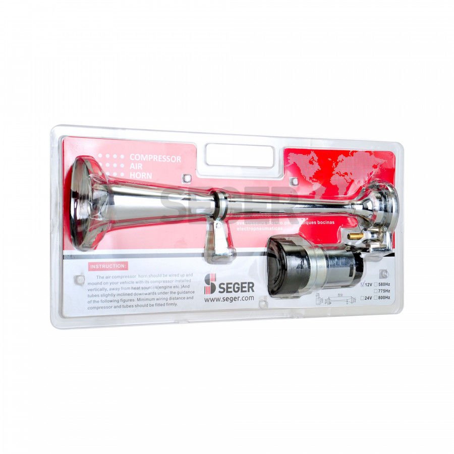 12V Kompresörlü Krom Borulu Havalı Marine Tekne Korna