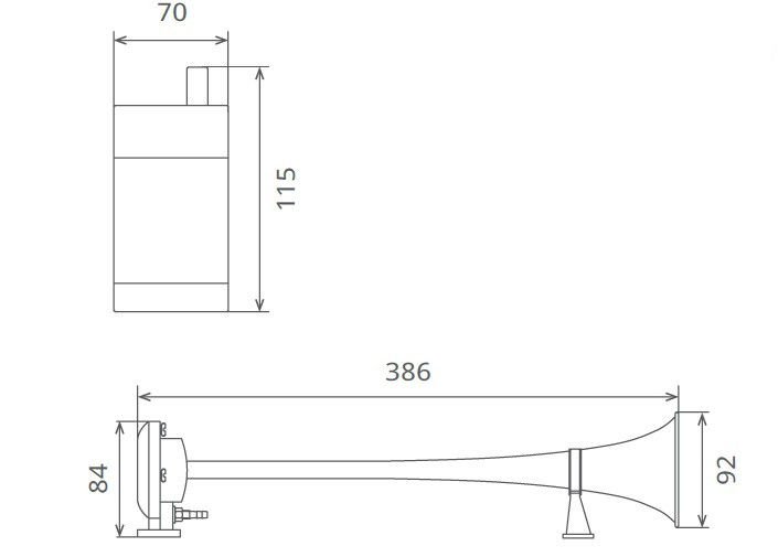 12V Kompresörlü Krom Borulu Havalı Marine Tekne Korna