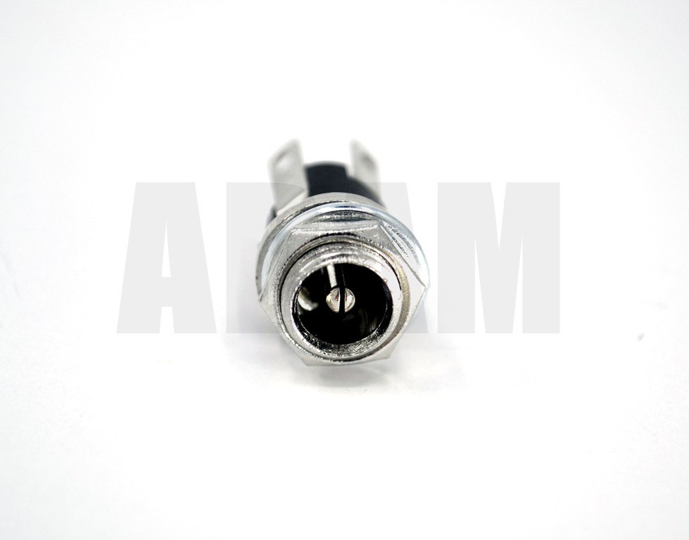 2.1mm DC Jak Dişi Metal Şase Üstten Somunlu (2,1 mm)