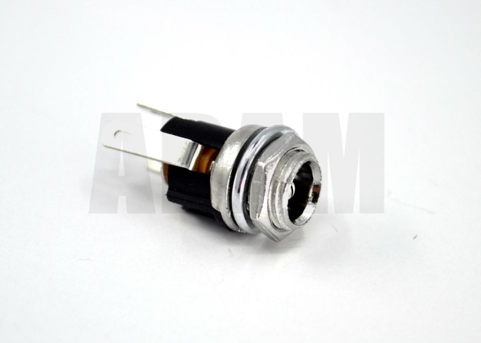 2.1mm DC Jak Dişi Metal Şase Üstten Somunlu (2,1 mm)