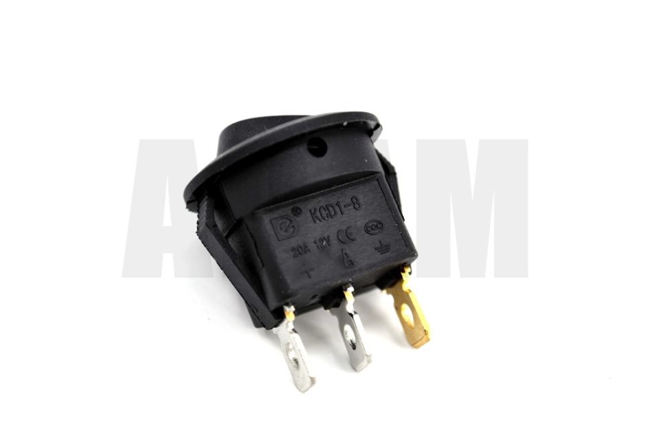 Yuvarlak Sarı Ledli Elektrik Anahtarı 1-0 Işıklı Rocker 12V