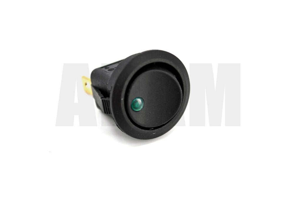 Yuvarlak Yeşil Ledli Elektrik Anahtarı 1-0 Işıklı Rocker 12V