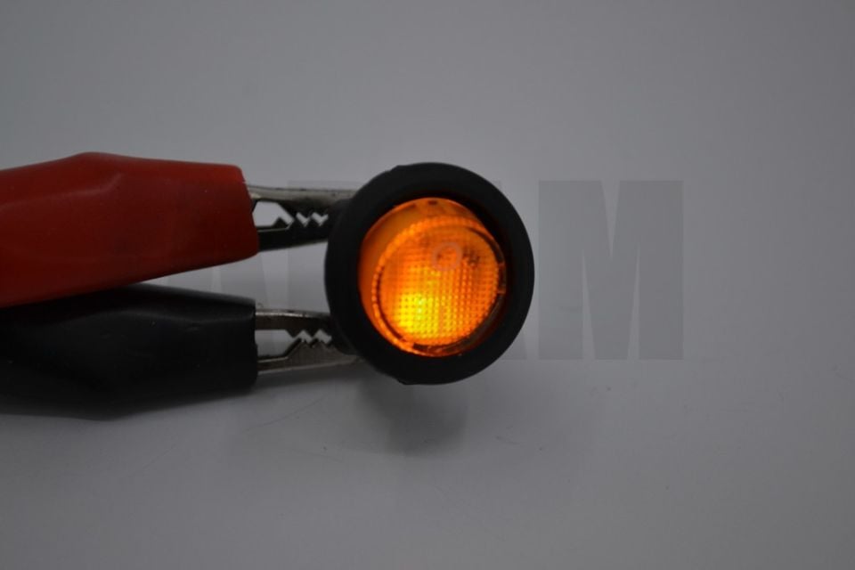 Yuvarlak Sarı Camlı Elektrik Anahtarı 1-0 Işıklı Rocker 12V