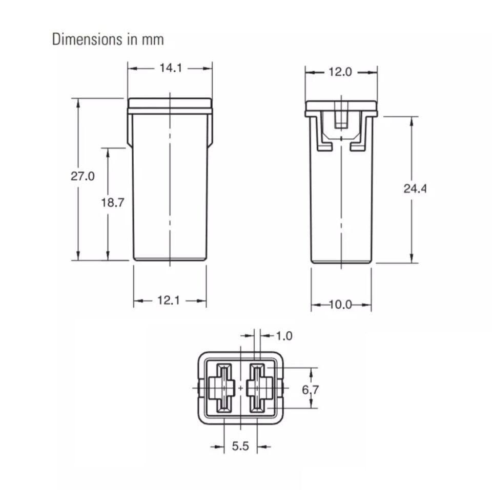 100A Lacivert Uzun Dişi Kartuş Sigorta PAL Cartridge