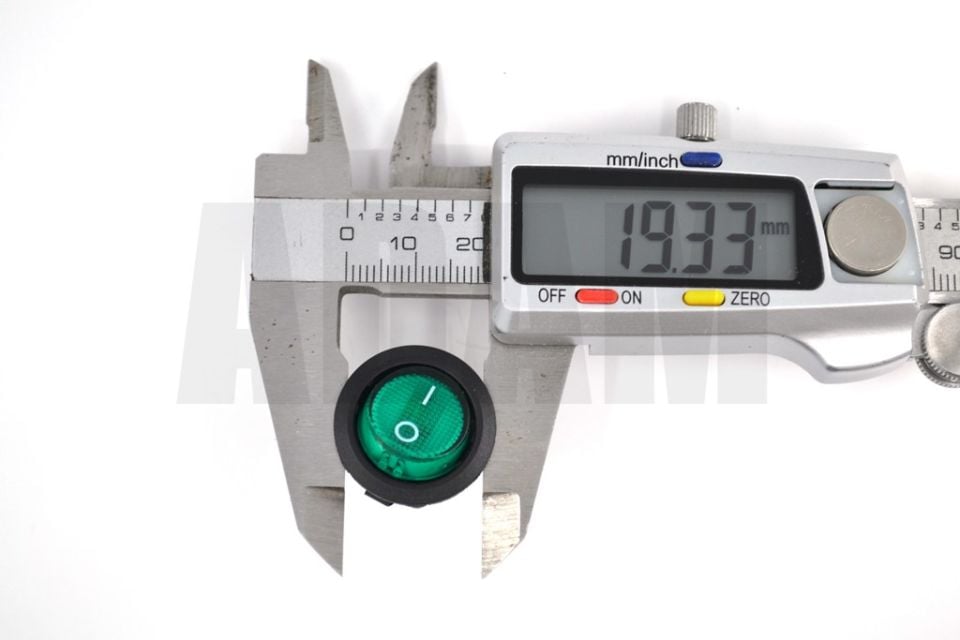 Yuvarlak Yeşil Camlı Elektrik Anahtarı 1-0 Işıklı Rocker 12V