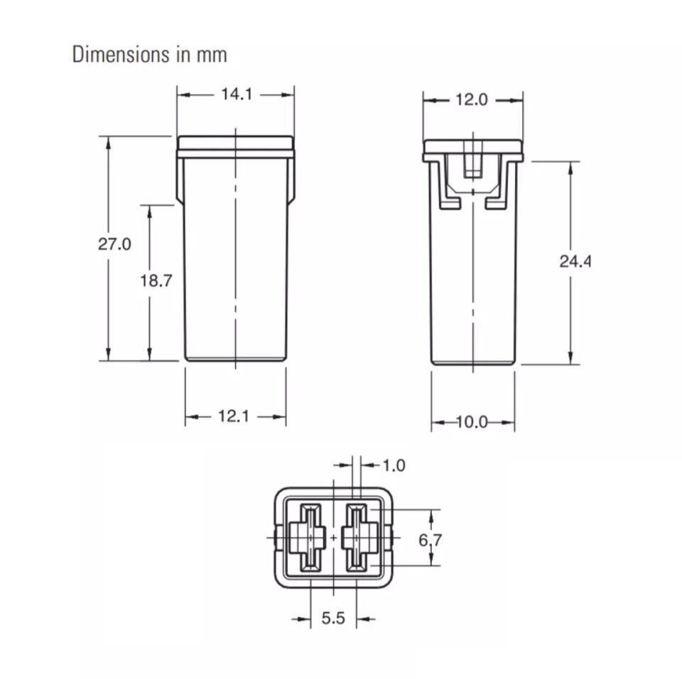 80A Siyah Uzun Dişi Kartuş Sigorta PAL Cartridge